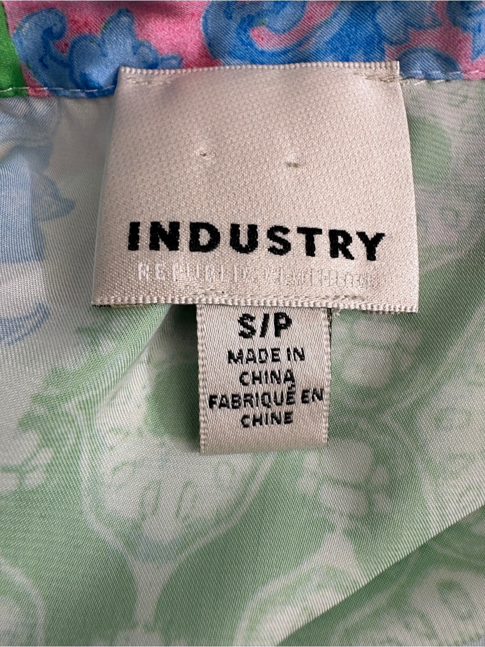 Industry Republic Paisley Colorblock Satin Button-Up Blouse Small - Picture 4 of 6